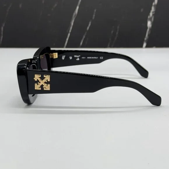 NEW OFF-WHITE CARRARA 007 BLACK OVAL UNISEX SUNGLASSES OFF-WHITE CARRARA - Picture 7 of 13